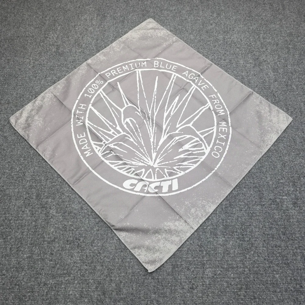 Travis Scott‎ CACTI Agave Bandana Gray Silver Logo Scarf Travis Scott Merch Rare
